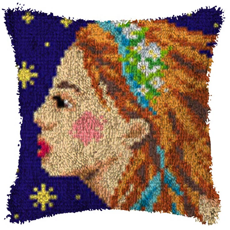 

Lion Latch Hook constellation Cushion Pillow Case Color Canvas Acrylic Yarn Latched Hook Pillow Kits Crochet Cushion Cover