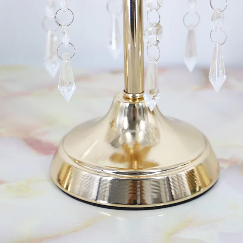 Хрустальный цветок подсвечник для свечей свадебный Декор Золотой Кристалл