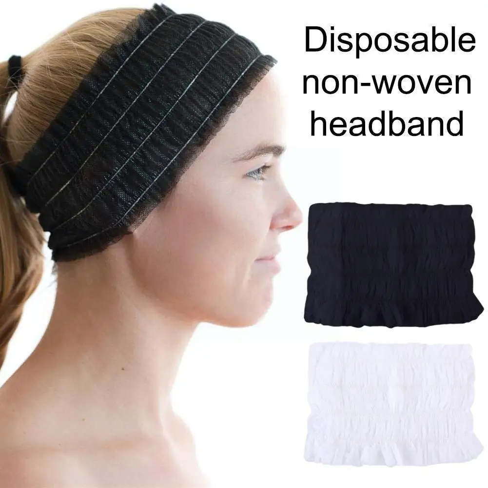 

100pcs Disposable Headbands Elastic Non-Woven Grafting SPA Salon Bathing Lashes Hair Bathroom Supplies Eyelashes Accessorie C1R1
