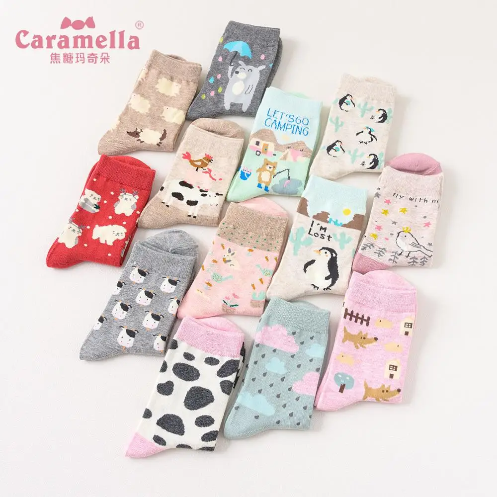 Носки женские Мультяшные с животными 2 пары|Носки| |