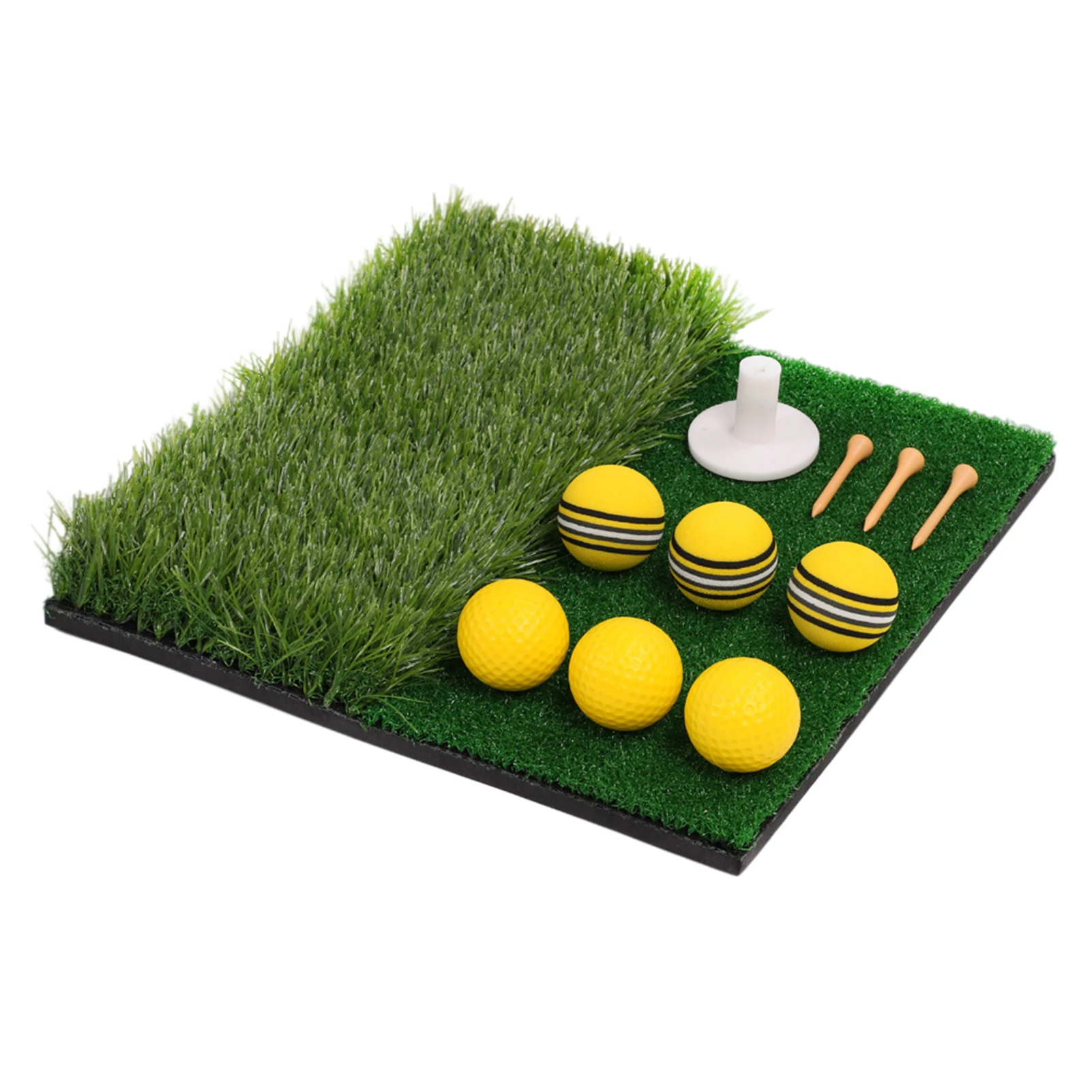

Golf Practice Mat Two-color Non-slip Durable Training Net Chipping Net Swing Mat Set With 6 Balls 3 Rubber Tee Designer