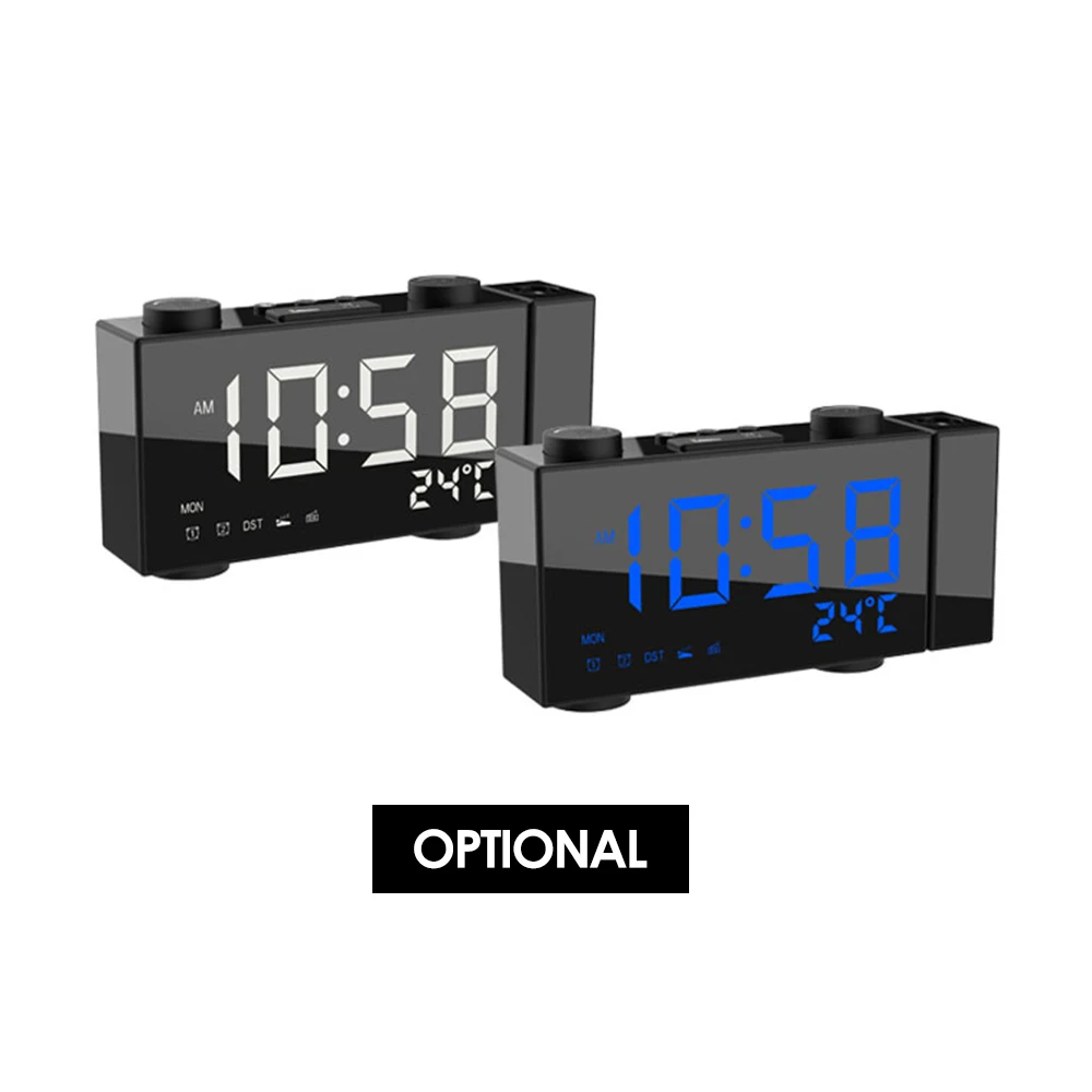 Проекционные часы цифровые с функцией повтора и термометром 87 5 108 МГц FM радио