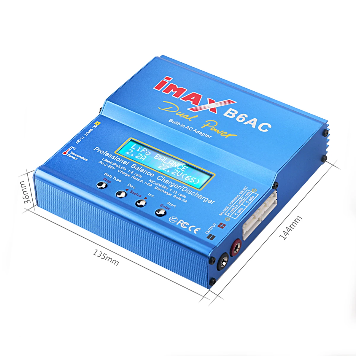 HTRC iMAX B6 AC 80 Вт B6AC RC зарядное устройство 6A двухканальный баланс зарядное устройство Li-Ion Nimh Nicd Lipo батарея цифровой ЖК-экран Dis зарядное устройство
