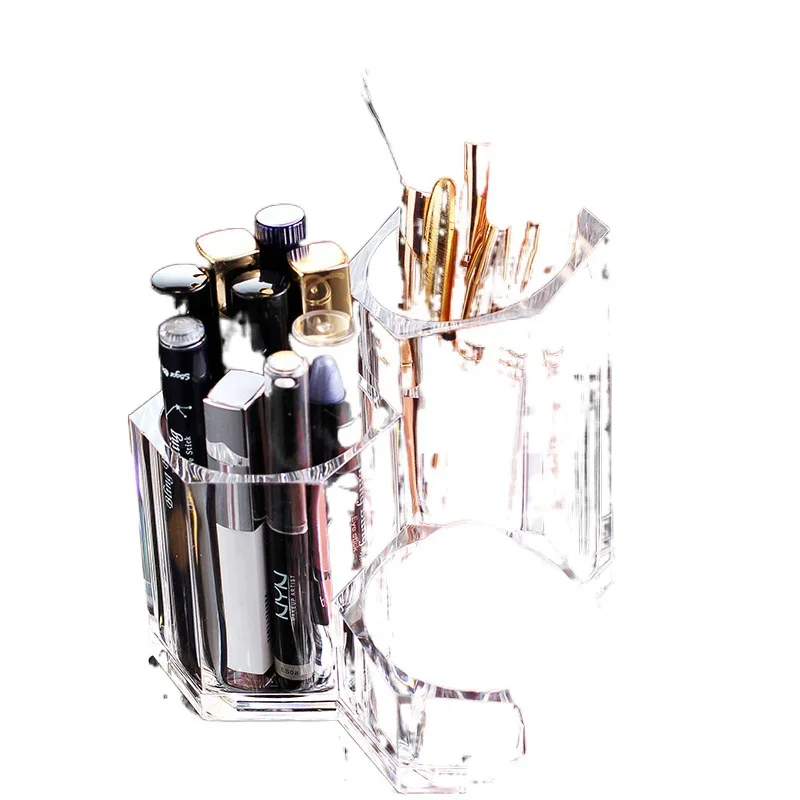 

Transparent acrylic makeup brush bucket lipstick beauty egg cosmetics storage box dresser desktop eyebrow pencil painting tube
