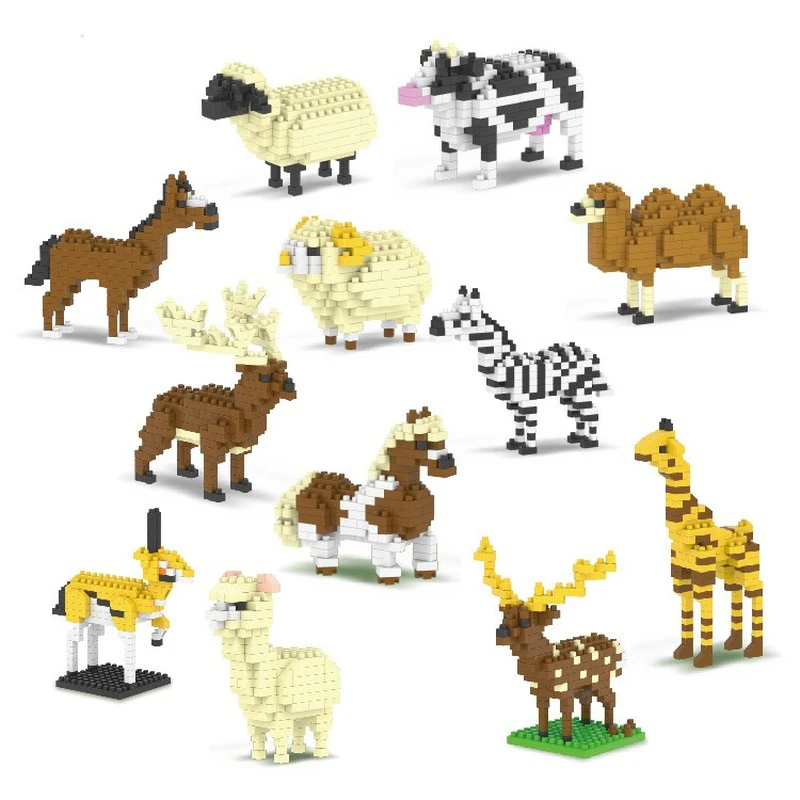 

12 Running Animal Microparticles Building Blocks Twist Eggs Children Puzzle Insert Small Particles