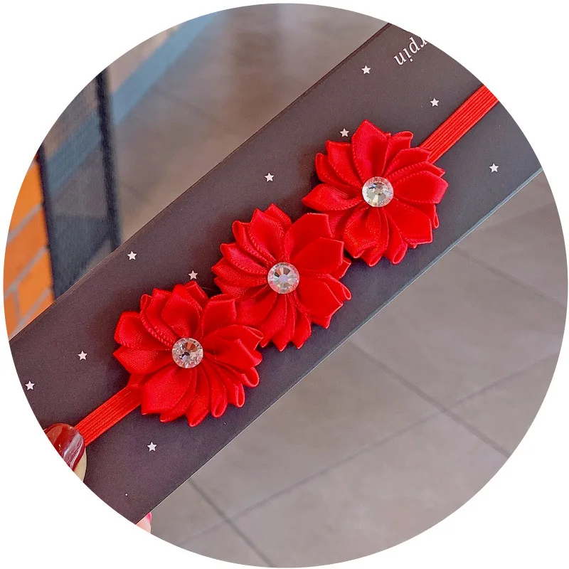 Повязка на голову для новорожденных девочек с бантом и цветами | Детская одежда