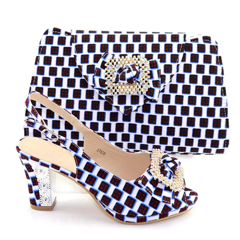 Новейшая модная африканская вощеная обувь и кошелек в комплекте итальянская