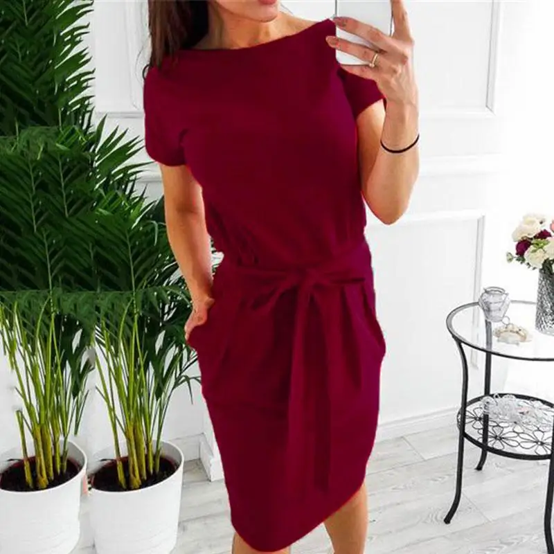 2021 размера плюс летнее платье для женщин с коротким рукавом Свободные вечерние