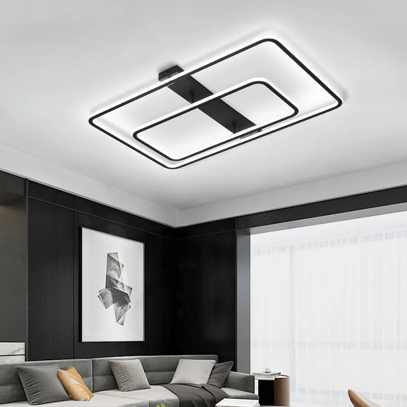 

Современный потолочный светильник современный квадратный прямоугольник AC85-265V Гостиная потолочный ночного потолочный светильник вентилят...