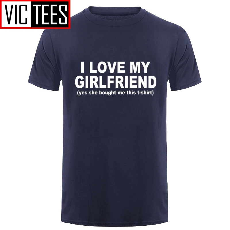 Мужская футболка с принтом I LOVE MY GIRLFRIEND хлопковая в подарок|Мужские футболки| |