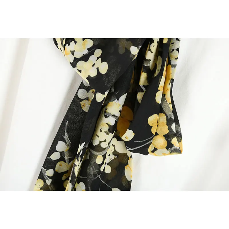 

XITAO Fashion Women Casual T-shirt Top Personality Back Chiffon Splicing Bandage Bow Summer New Simplicity All-match CLL1839