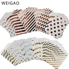 Пакеты для еды розового, золотого, серебряного цвета в горошек со звездами и шевронами, 20 шт.