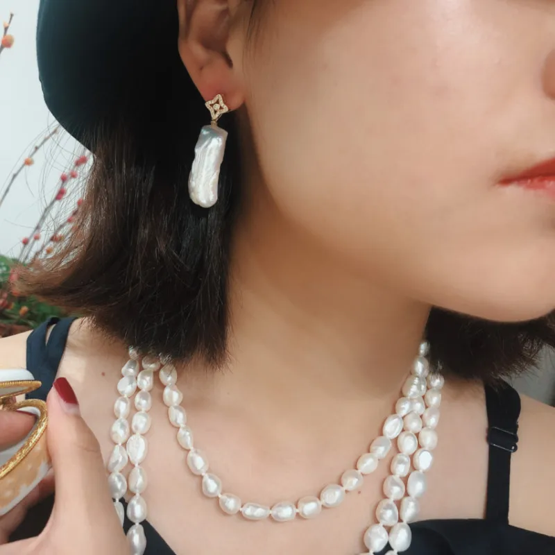 Корейский дизайн металлические золотые висячие серьги в стиле барокко