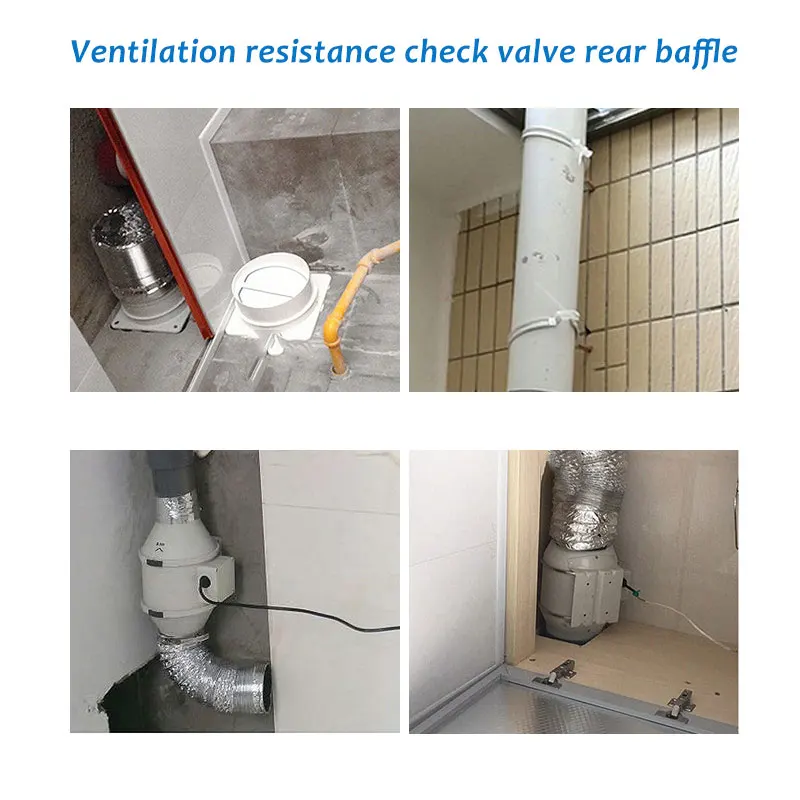 Draft Blocker Duct Connector Damper Ventilation Check Valve Draugh Back Shutter for Inline Ducting Kitchen Grill |