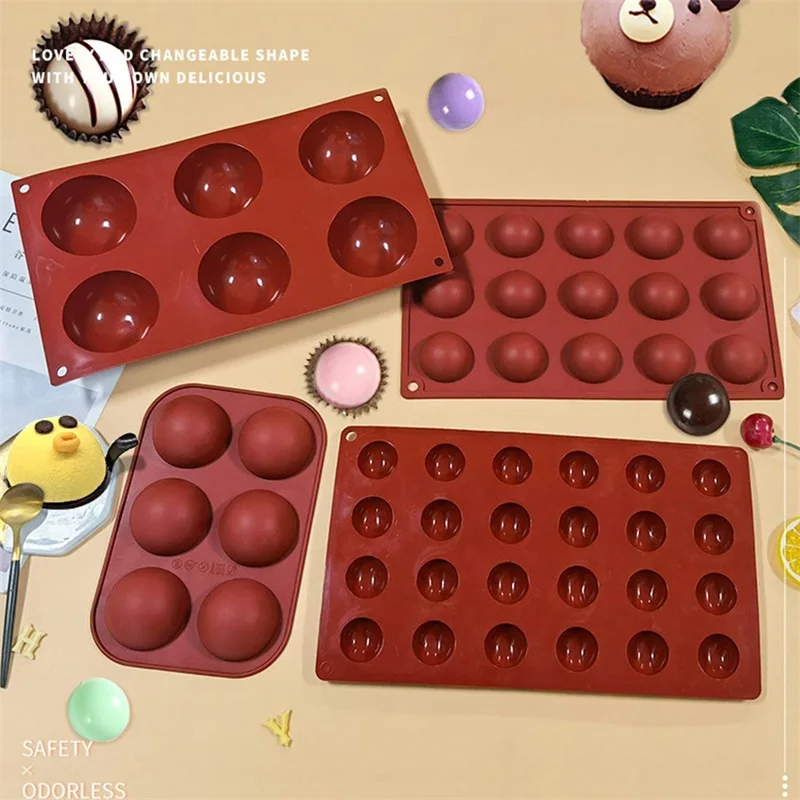 

4 Pack Silicone Fondant Molds Baking Mold for Making Hot Chocolate Bomb Cake Jelly Dome Mousse Candy Baking Tools for Cakes