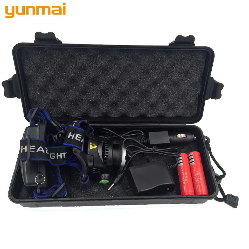 

Yunmai 568D LED Headlamp Aluminum XM-L L2 / T6 Zoom Led Headlight Head Flashlight Adjustable Head Lamp 18650 Battery Front Light