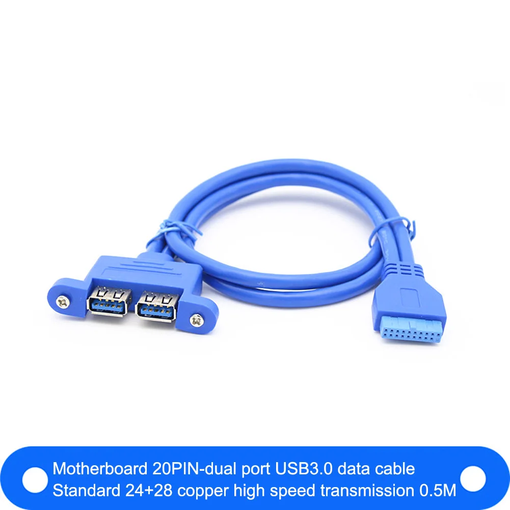 50 см 2 порта USB 3 0 типа А Женский к материнской плате 20 контактный кабель USB3.0