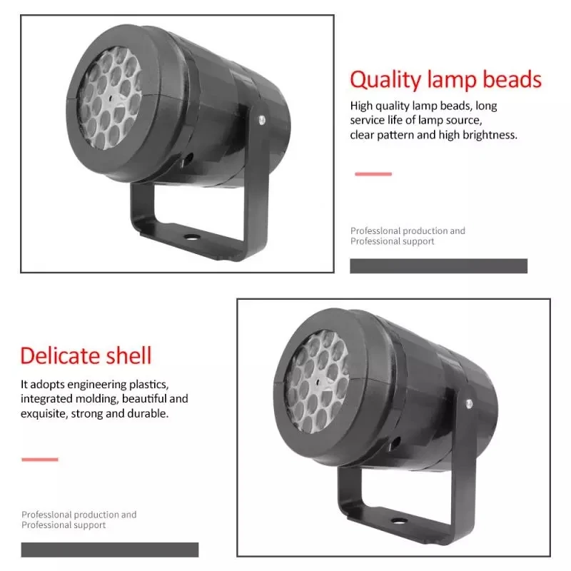 

New Snowflake Pattern Rotated LED Laser Projector Light Stage Lighting Christmas Lamps Decorations