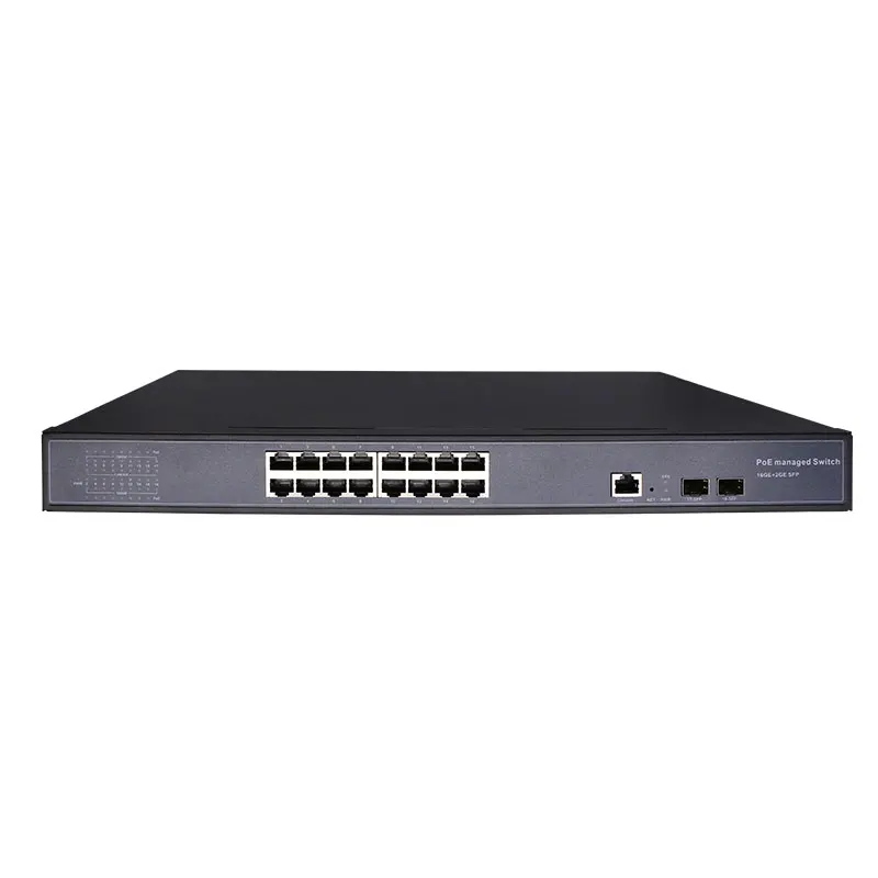 WS58WP-16G-2S 16 портов 24 порта гигабитный коммутатор PoE Ethernet коммутатор управляемый коммутатор PoE 48 В с 2 гигабитными слотами SFP IGMP VLAN управляемый коммутатор PoE - Цвет: WS58WP-16G-2S