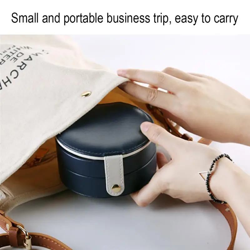 

Jewelry Box Ring Necklance Ear Ring Braclet PU Leather Storage Box Portable Travel Business Trip Jewelry Organizer