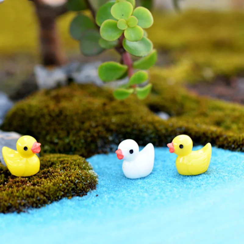 20 шт./компл. мини маленькая Желтая утка модель игрушки Фигурки Сад Кукольный