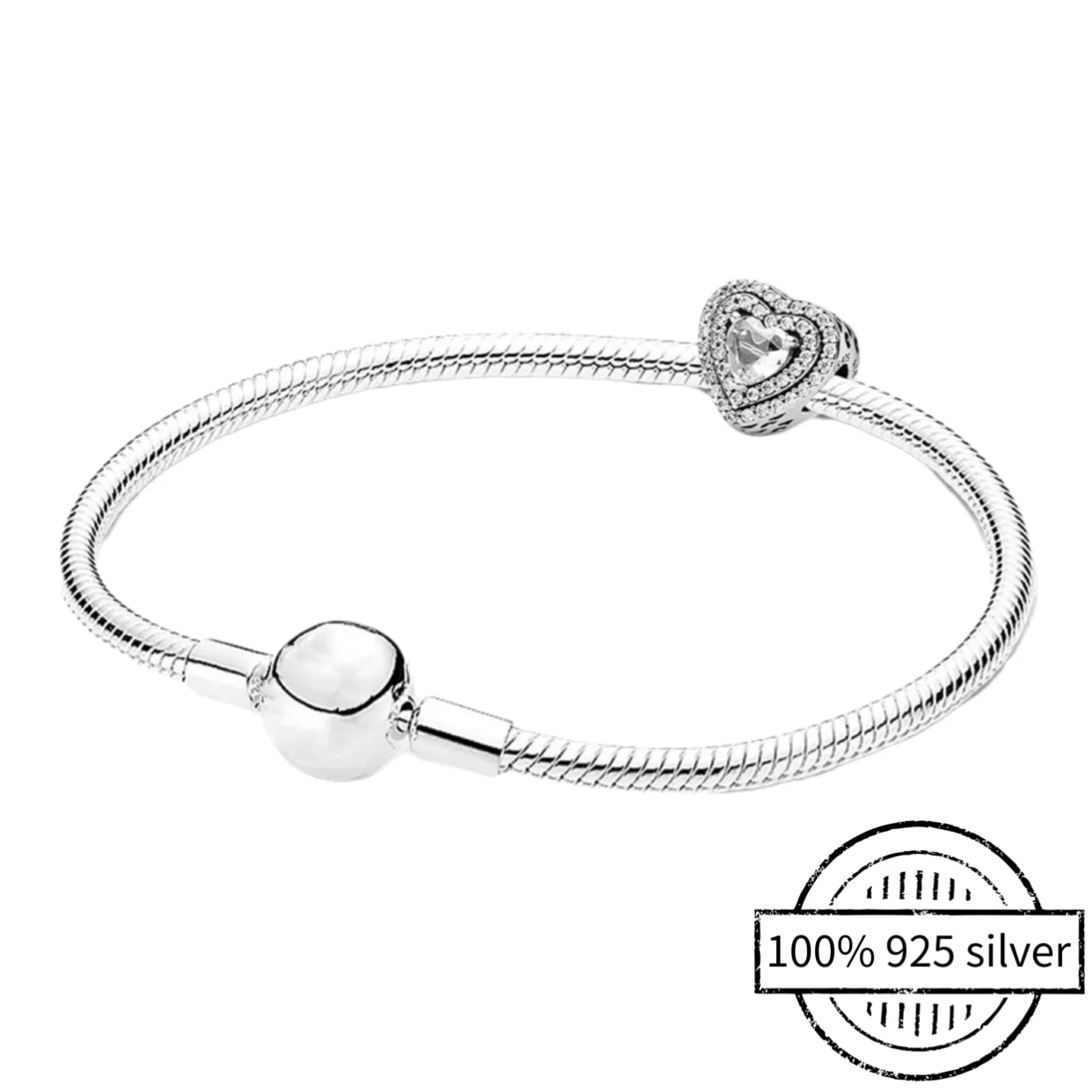 

Hot Sale 925 Sterling Silver Women Bracelet Snake Chain Bangle Fit Original Pando Bead Fine Jewelry Gift High Quality