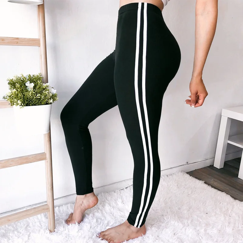 

2021 Casual Sport Plus Size Leggings Women Fitness Elastic Push Up Hip Legging Sexy Side Camouflage Striped High Waist Pants XL