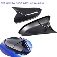 car rear view side mirror cover rearview mirror cap real carbon fiber side wing door mirror cover for honda civic 10th 20162018