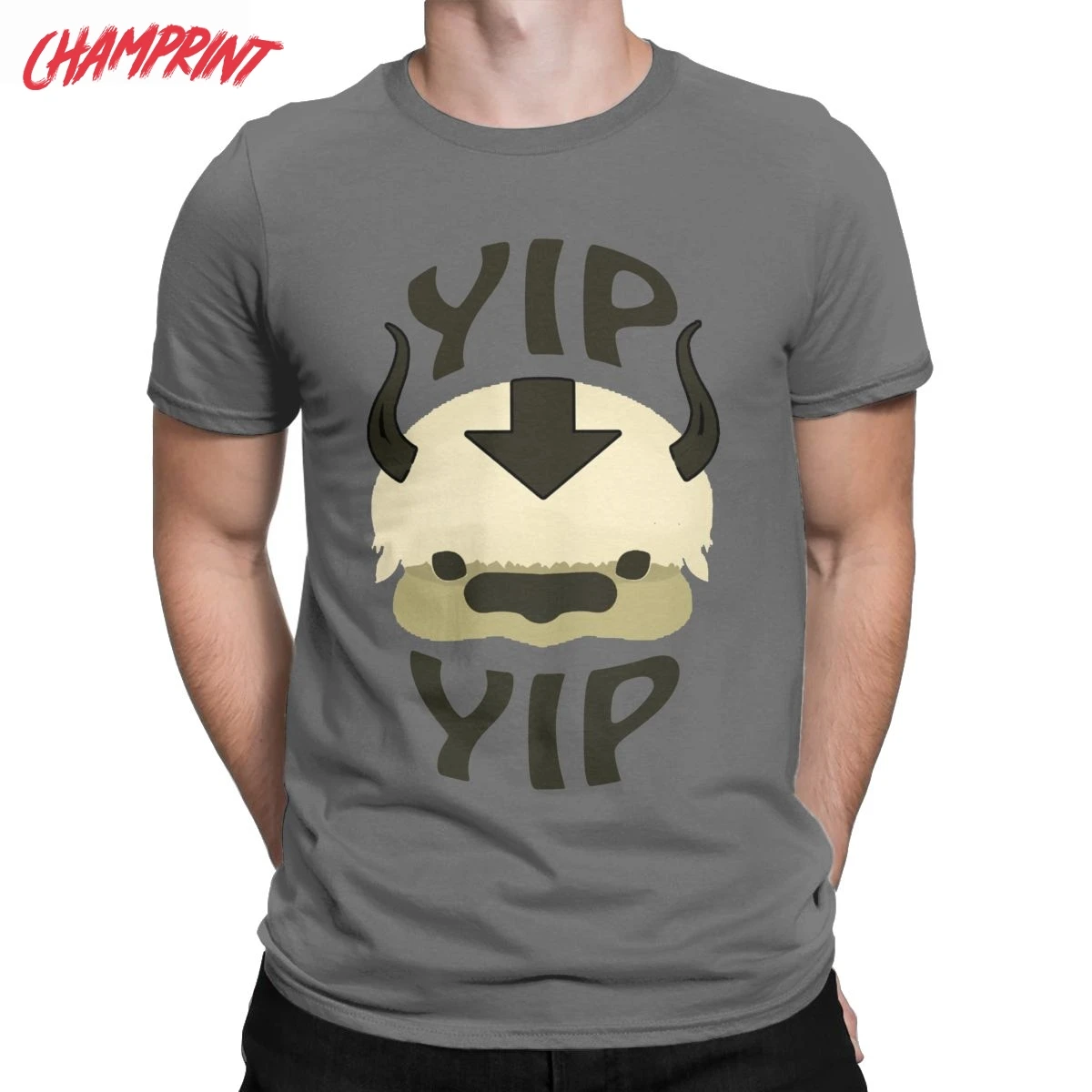Yip Yip Appa Avatar The Last Airbender T-Shirts for Men Round Collar Pure Cotton T Shirts Short Sleeve Tees New Arrival Clothing