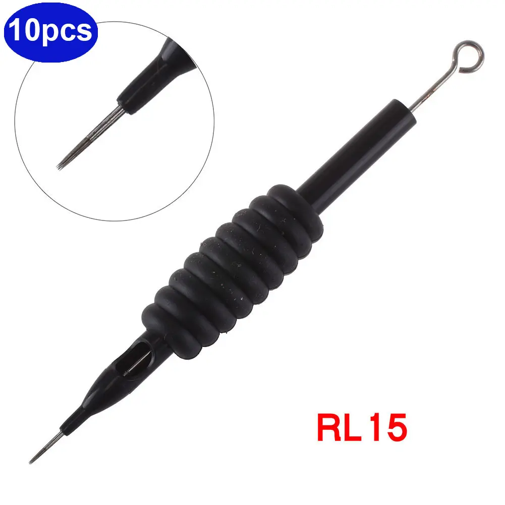 

10 Pcs/Set Disposable Tattoo Needle And Tube 3/4 Grip With Tip 1/3/5/7/9/11/13/14/15RL BFC996