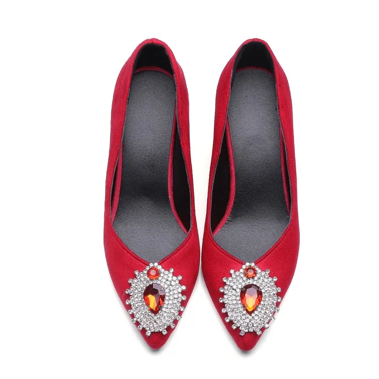 Женские туфли лодочки со стразами и острым носком свадебные женские на высоком
