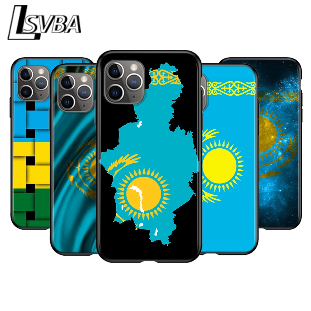 

Kazakhstan Flag Silicone Phone Case For Apple IPhone 12 Mini 11 Pro XS Max X XR 6S 6 7 8 Plus 5S Soft Black Matte Cover