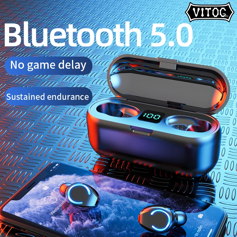 TWS F9 8 наушники Bluetooth 5 0 беспроводные 9D Hifi стерео спортивные водонепроницаемые с