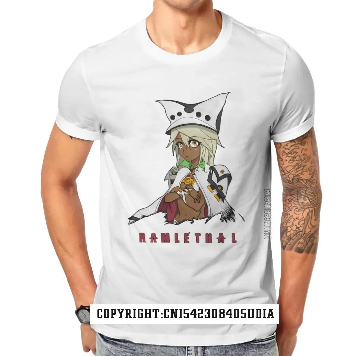 Ramlethal Tshirt Guilty Gear Sol Kay Kosku Mey Fighting Games T Shirt Men Tops New Tops T Shirt Dominant Student T Shirt Print