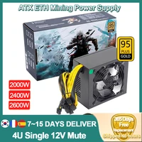 2000w 2400w 2600w mining power supply for pc 12v atx eth bitcoin support 6 graphics cards 6p ports gpu for bitcoin mining
