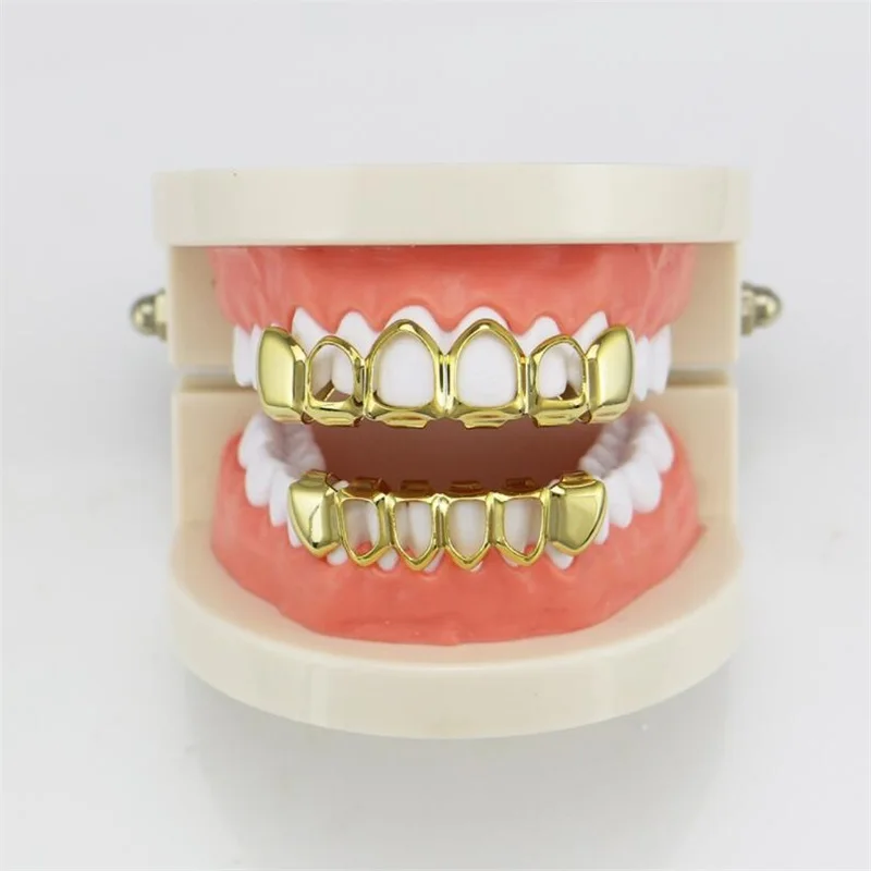 Хип-хоп Grillz плоский 8 Топ и низ набор грилей Bling Teeth Caps Хэллоуин костюм Джокера DIY Prop
