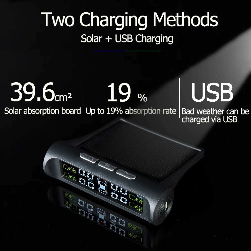 Hippcron датчик давления в шинах Система монитора внутренний/внешний Tpms