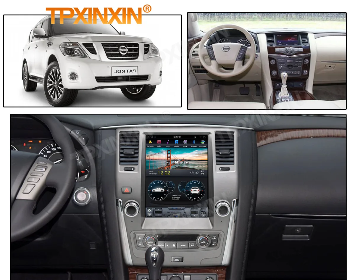 Мультимедийная стереосистема с сенсорным экраном Qualcomm Android для Nissan Patrol 2010 ~ 2018