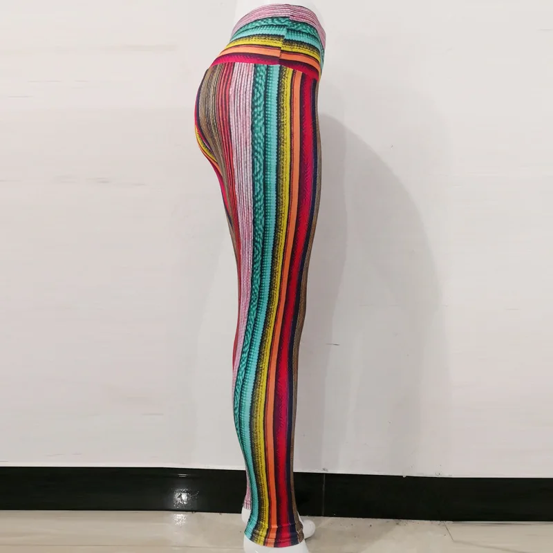 Модные цветные леггинсы с принтом женские спортивные штаны для фитнеса пуш-ап