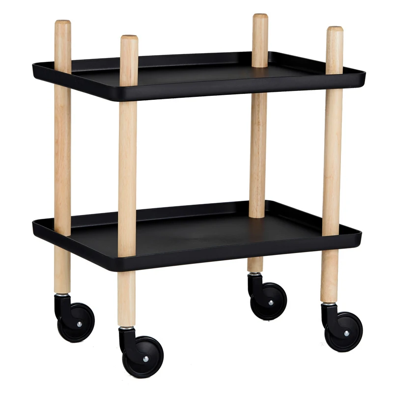 Скандинавская тележка для отеля домашняя многофункциональная из массива дерева