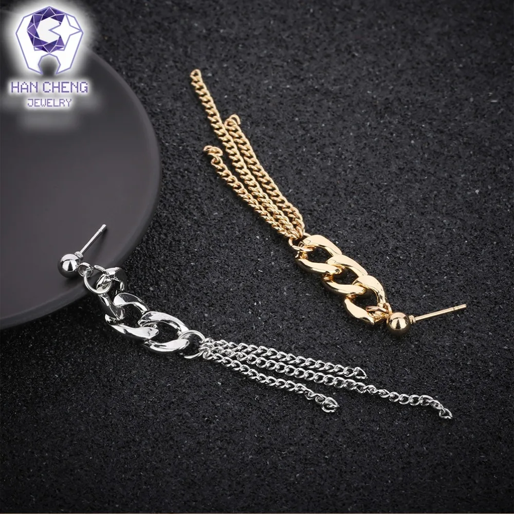 HanCheng New Fashion Charm Chain Tassel Golden Plated Dangle Hanging Long Drop Earrings For Women Jewelry Brincos Bijoux | Украшения и