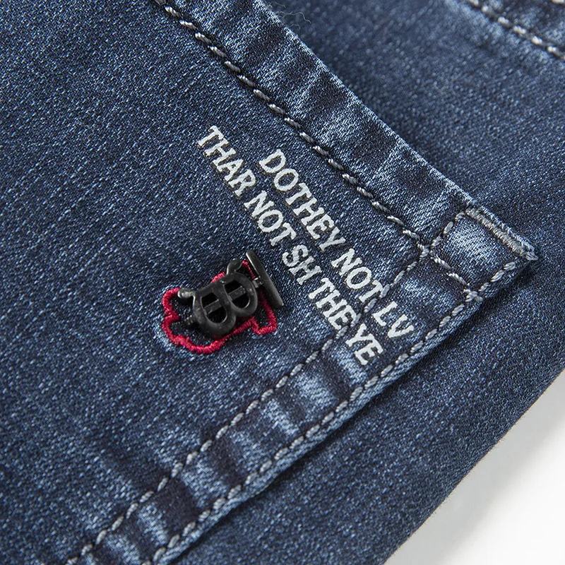 

Spring Autumn 2021 Men's Smart Jeans Business Fashion Straight Regular Blue Stretch Denim Trousers Classic Men Plus Size 29-40