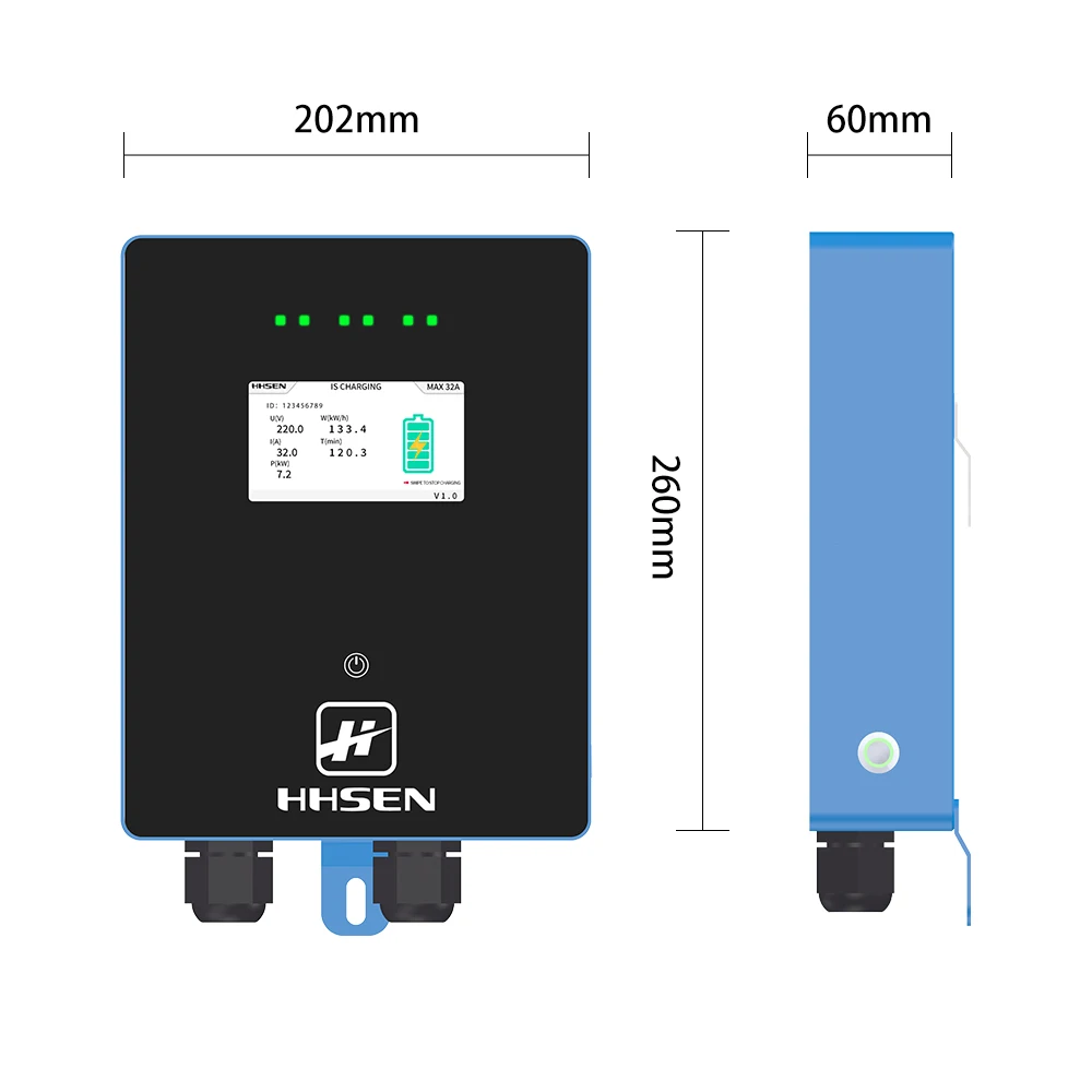 EV зарядное устройство типа 2 Wallbox станция 16 а для электромобиля 240 кВт