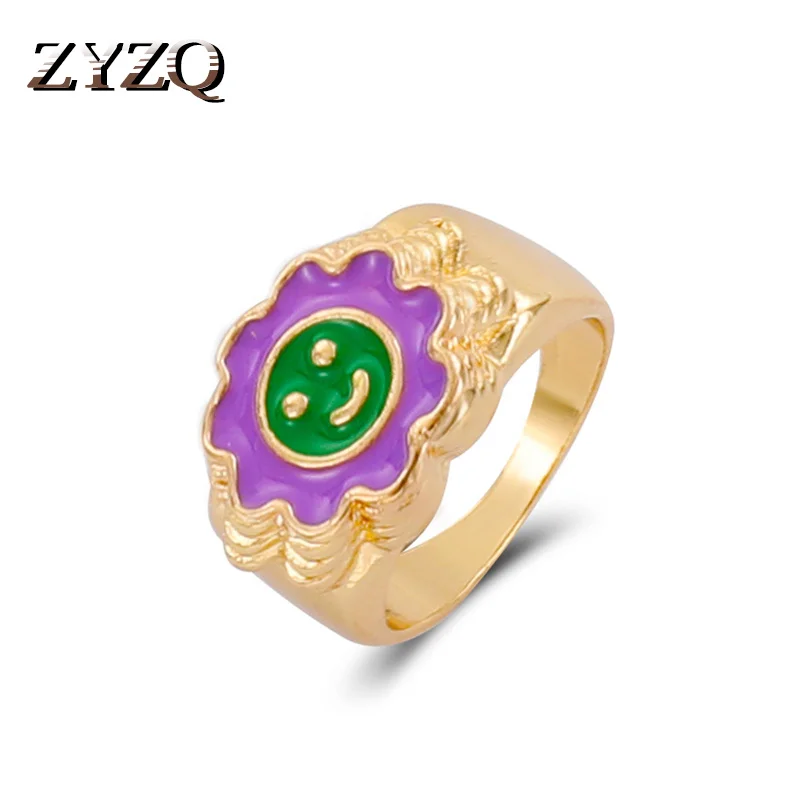 ZYZQ простое облако любовь сердце кольцо для женщин Забавные милые цветные кольца