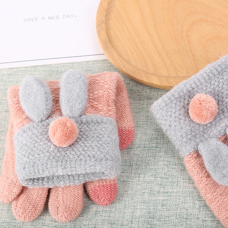 

Wholesale Winter Knit Gloves Touchscreen Warm Soft Anti-Slip Cartoon Knitted Gloves for Women X85