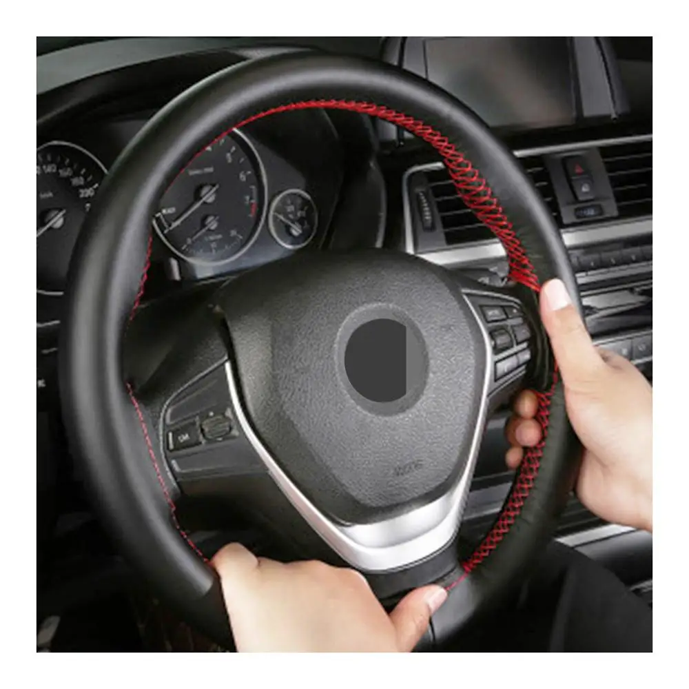 

DIY Car Accessories Steering Wheel Covers Universal 15 inch/38 cm Anti-slip Artificial Leather Braid With Needle And Thread
