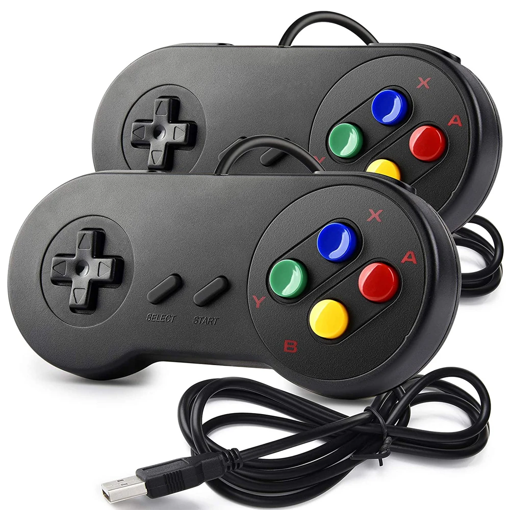 USB проводной геймпад игровой контроллер джойстик черный классический для ПК