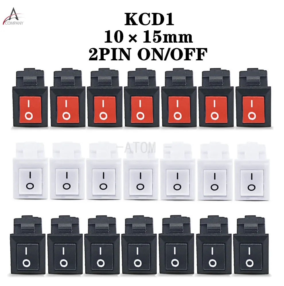 5 шт. KCD11-101 3A/250 в маленький черный 10*15 мм SPST 2PIN вкл/выкл G130 лодка Кулисный Переключатель автомобиля Приборная панель грузовик RV ATV Home