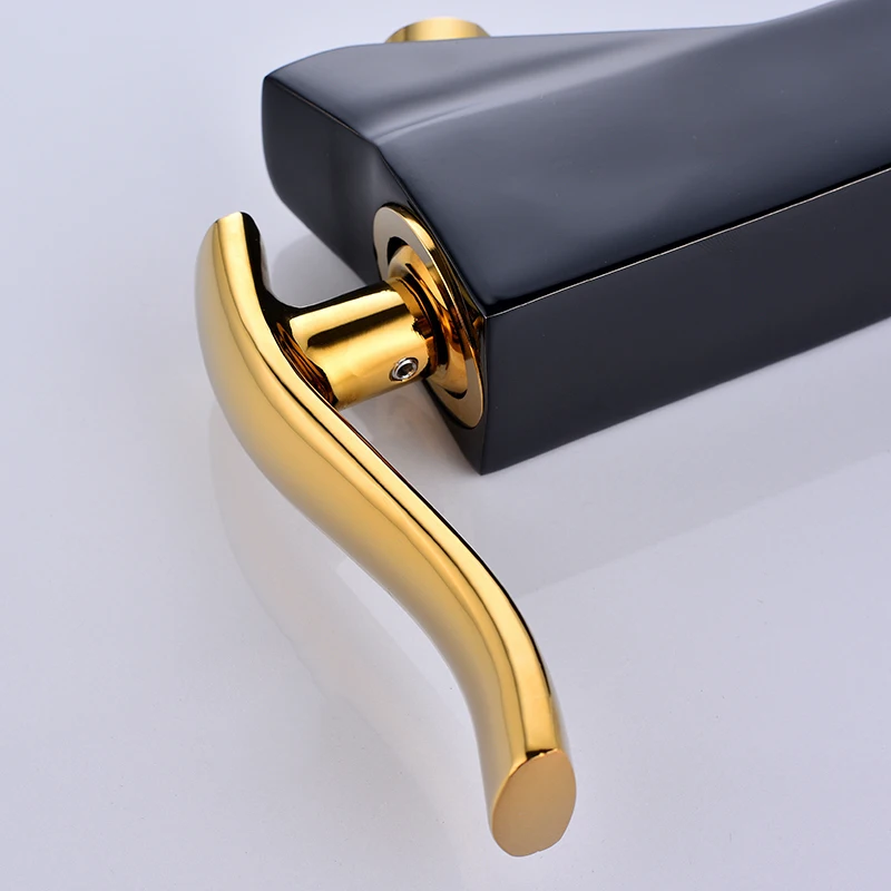 Новый дизайн живопись смесители для раковины на бортике кран с золотой ручкой