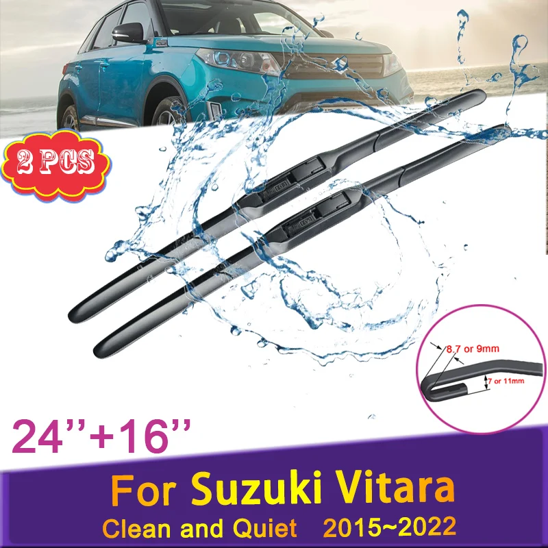 

Car Front Wiper Blades for Suzuki Vitara 2015 2016 2017 2018 2019 ~ 2022 Windshield Frameless Rubber Snow Scraping Accessories